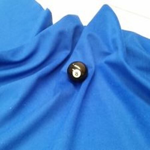 POOL SNOOKER BILLIARD TABLE FELT / CLOTH SINGLE SIDED WOOL SUITS 7"/8" - BLUE - INCLUDES 6 CUSHION FELTS