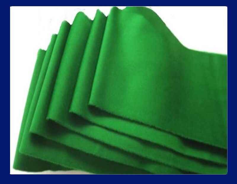 POOL SNOOKER TABLE CLOTH FELT SINGLE-SIDED FITS 7FT/8FT - GREEN / BLUE - INCLUDES 6 CUSHION CLOTH FELTS