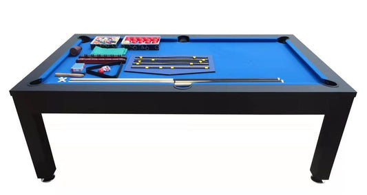 7FT POOL TABLE SNOOKER BILLIARD TABLE WITH DINING TABLE TOP
