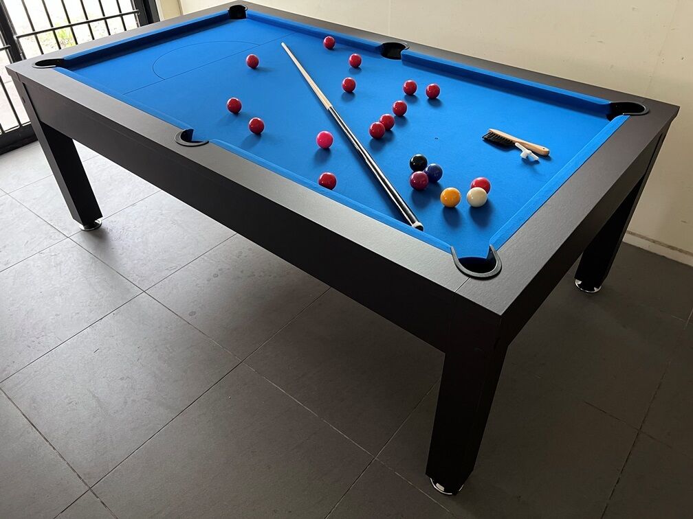7FT POOL TABLE SNOOKER BILLIARD TABLE WITH DINING TABLE TOP