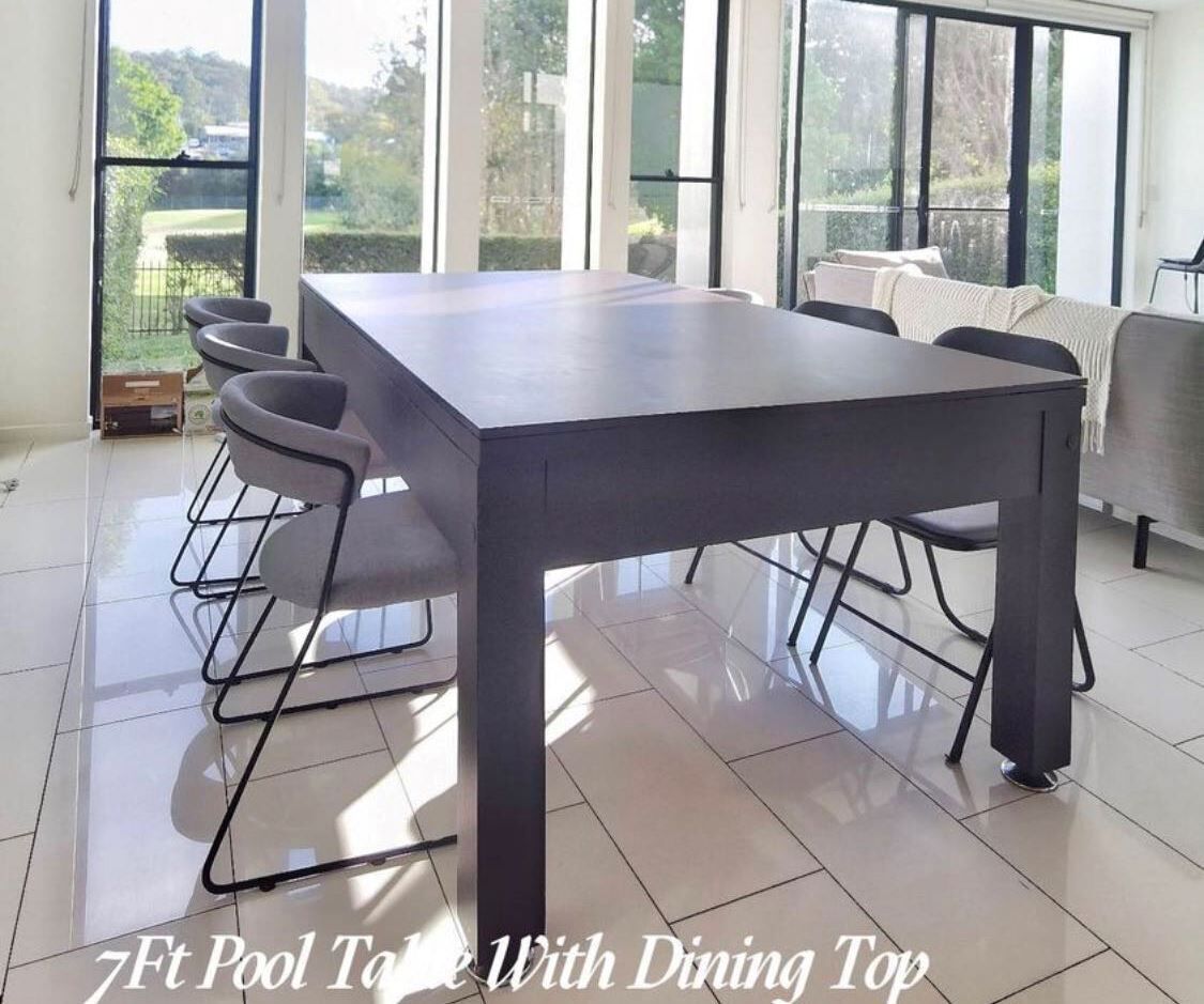 PICK UP - 7FT POOL TABLE SNOOKER BILLIARD TABLE WITH DINING TABLE TOP