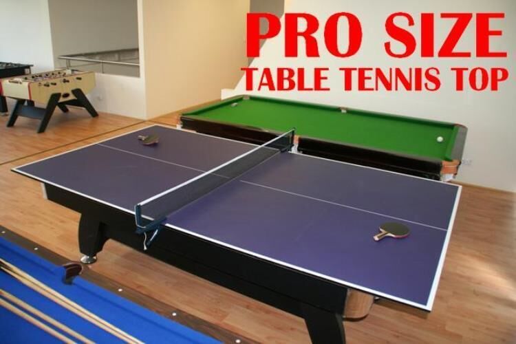 8FT PUB SIZE POOL TABLE SNOOKER BILLIARD TABLE 25MM TABLE TOP WITH FULL SIZE TABLE TENNIS TOP