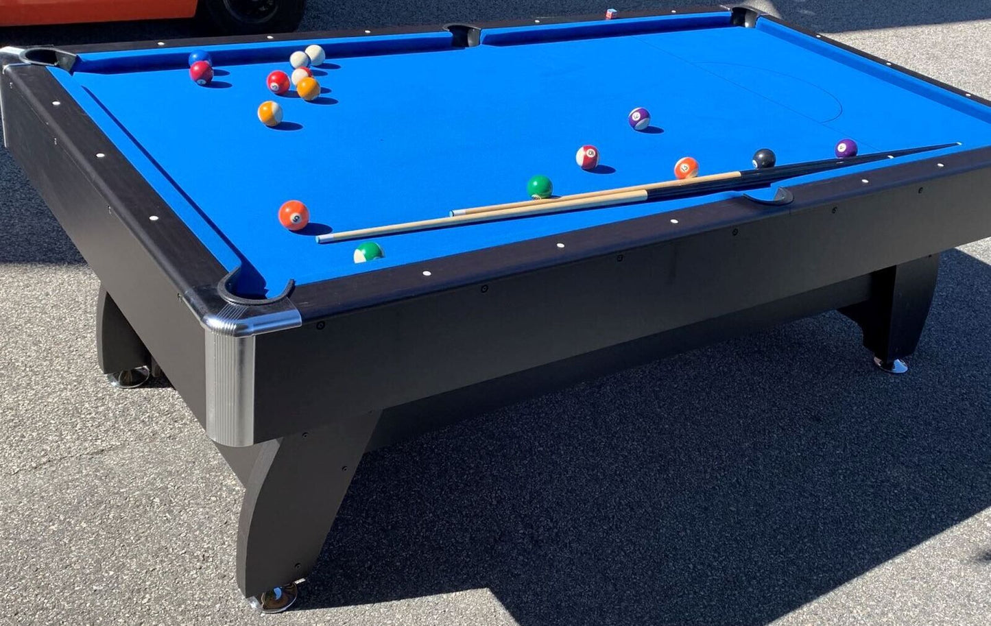 PUB SIZE POOL TABLE 8FT SNOOKER BILLIARD TABLE 25MM TABLE TOP WITH BALL RETURN