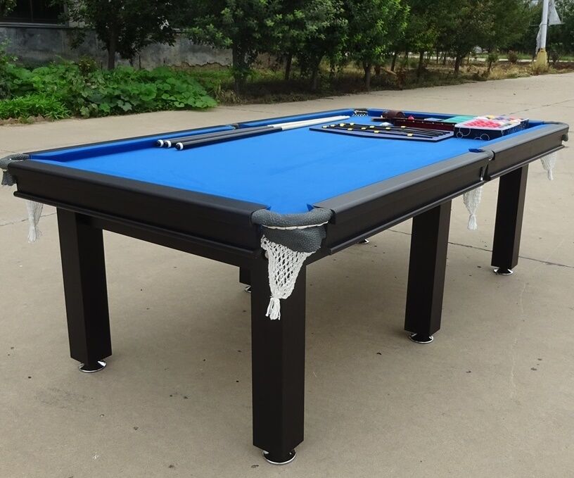 POOL TABLE 8FT SNOOKER BILLIARD TABLE 25mm TABLE TOP - WITH FULL SIZE TABLE TENNIS TOP