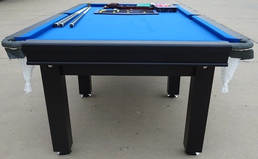 POOL TABLE 8FT SNOOKER BILLIARD TABLE  25mm TABLE TOP - WITH FULL SIZE TABLE TENNIS TOP