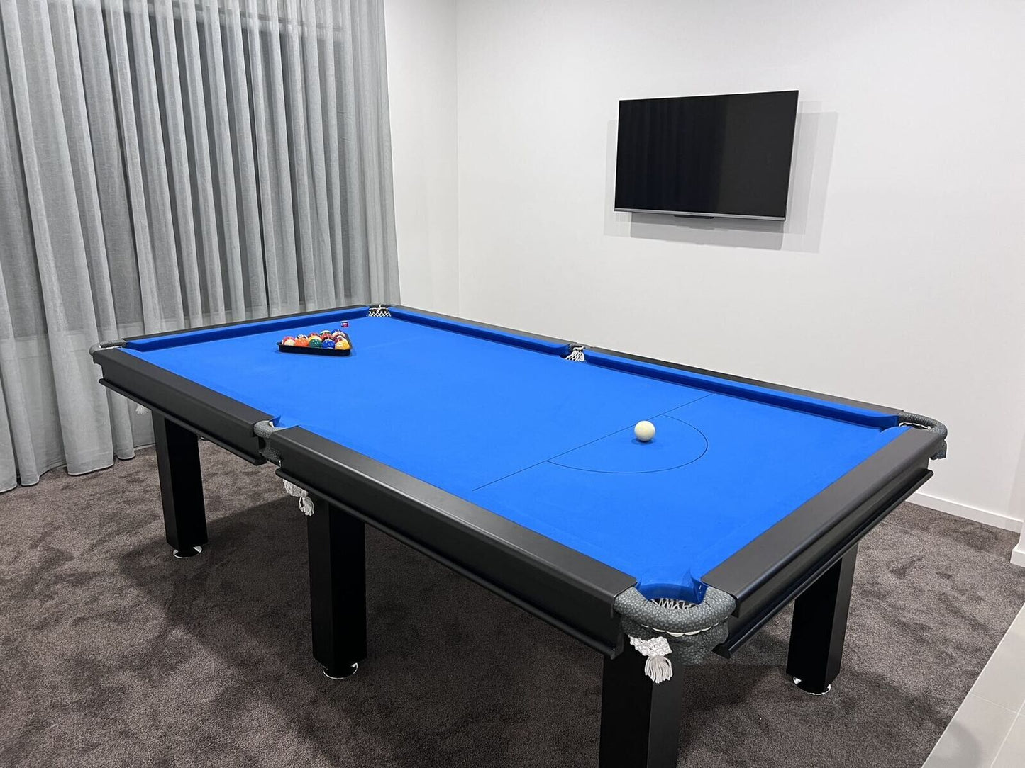 PICK UP - Brand New 8FT SLATE Pool Table Billiard Snooker Table With Full Size Table Tennis Top