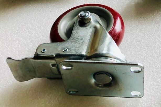 Heavy Duty Metal Rubber Wheels 100mm - Able to Brake - 4 Per Set