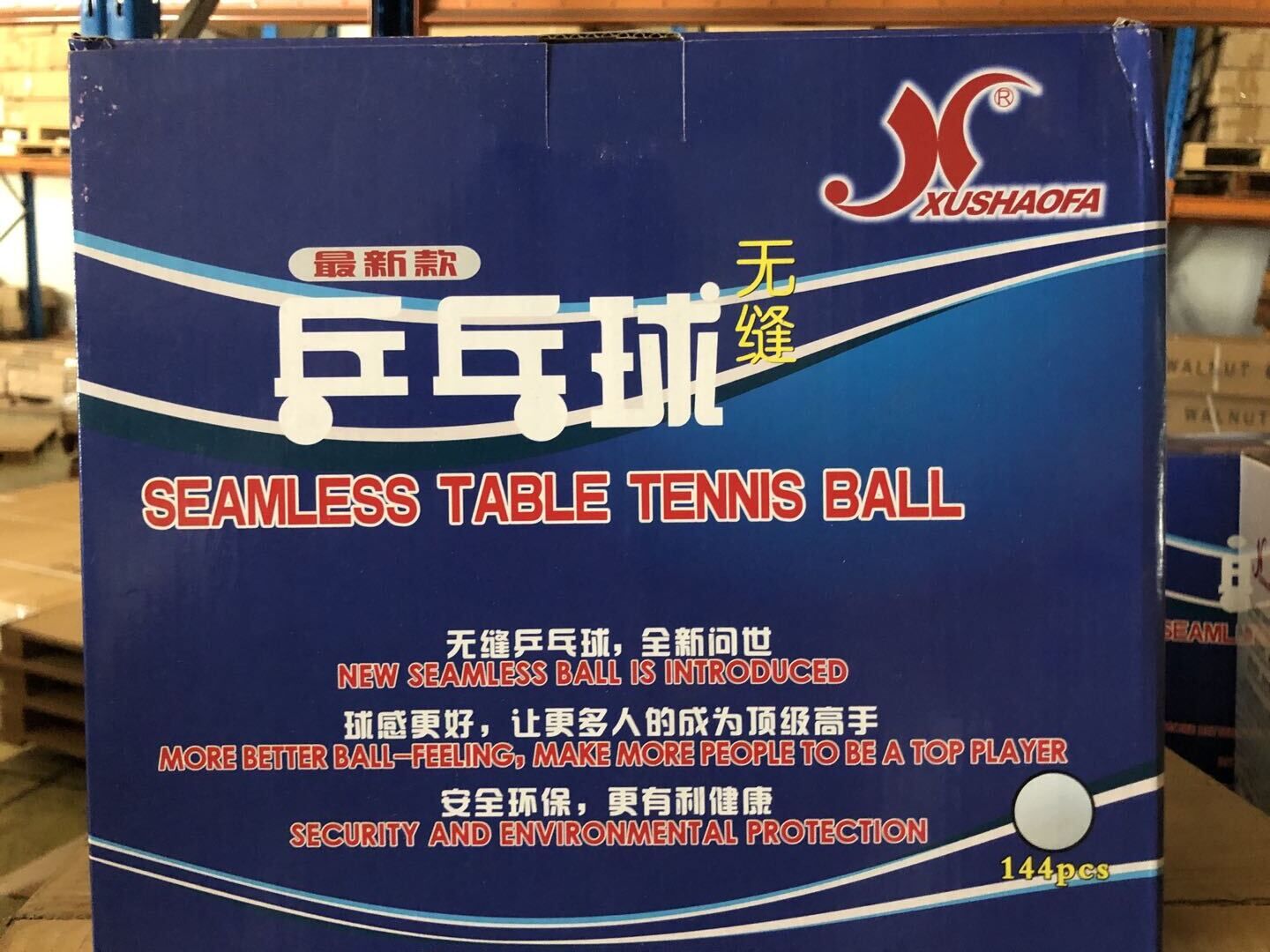 XUSHAOFA 40+ 1 star New Material Seamless PP Ball Table Tennis ball / ping pong ball 144pcs/box