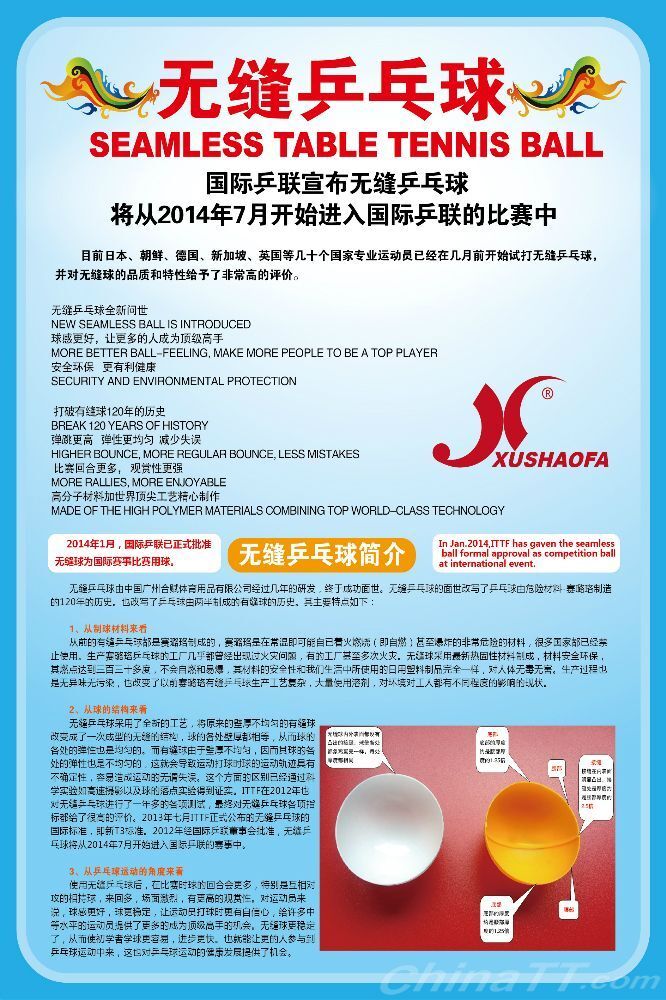 Xu Shao Fa 1 Star Table Tennis Balls - 30 Balls - NEW PLASTIC BALL ITTF 40+