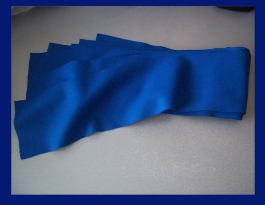 6 X POOL SNOOKER BILLIARD TABLE SINGLE SIDED CUSHION FELT STRIPS - WOOL - BLUE
