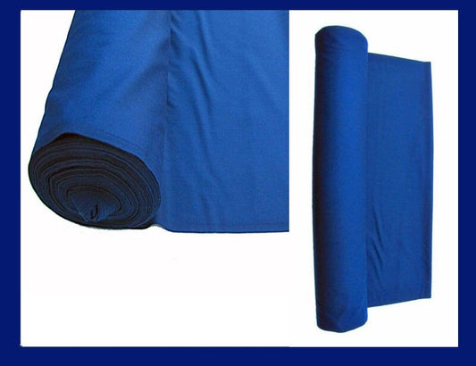 POOL SNOOKER BILLIARD TABLE FELT / CLOTH SINGLE SIDED WOOL SUITS 7"/8" - BLUE - INCLUDES 6 CUSHION FELTS