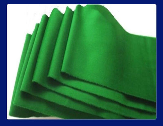 POOL SNOOKER TABLE CLOTH FELT SINGLE-SIDED FITS 7FT/8FT - GREEN / BLUE - INCLUDES 6 CUSHION CLOTH FELTS