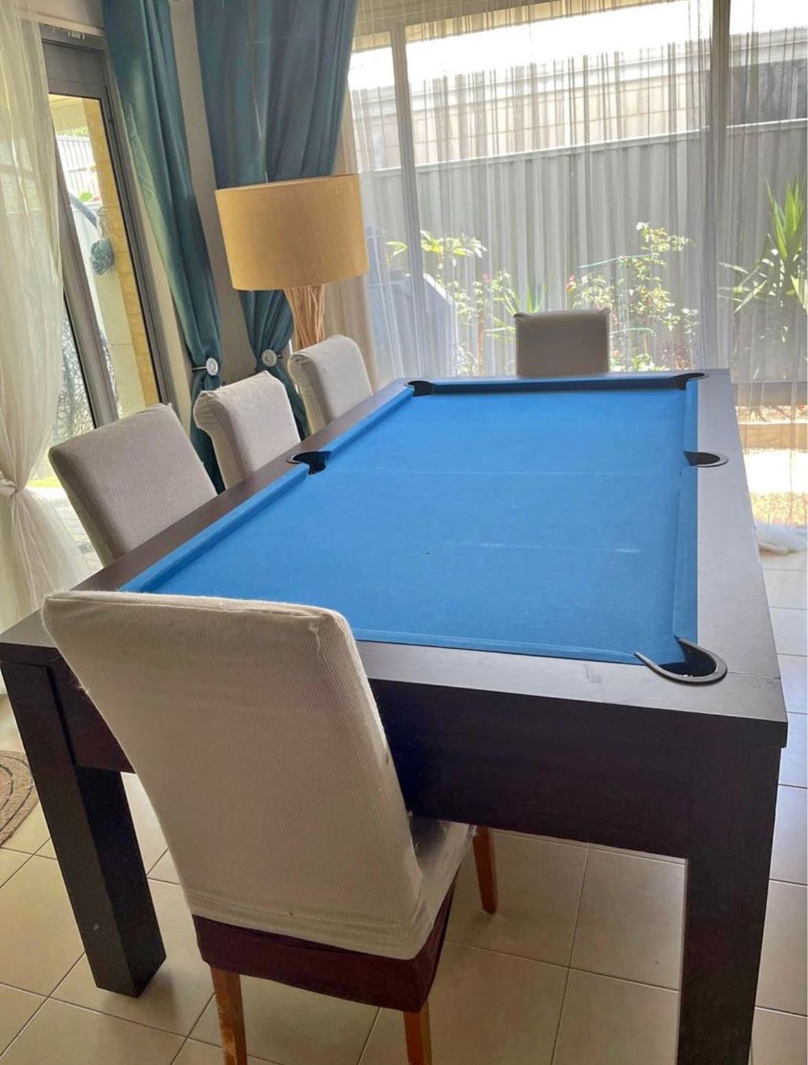 PICK UP - 7FT POOL TABLE SNOOKER BILLIARD TABLE WITH DINING TABLE TOP